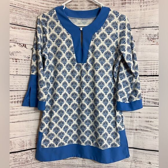 Cabana Life Swim Cover up Womens size Small UPF 50+ Lightweight Tunic Paisley - Picture 2 of 8